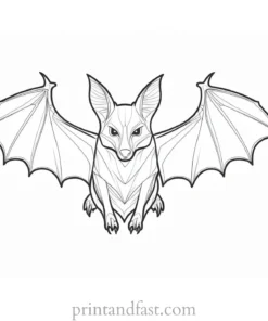 bat coloring page detailed