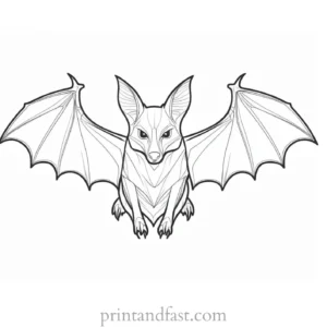 bat coloring page detailed