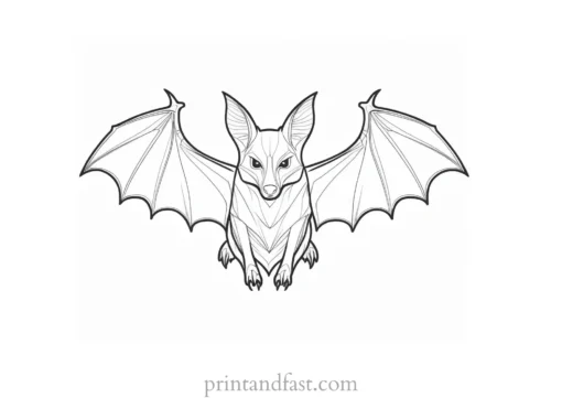 bat coloring page detailed