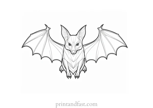 bat coloring page detailed