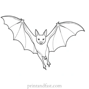 bat coloring page flying