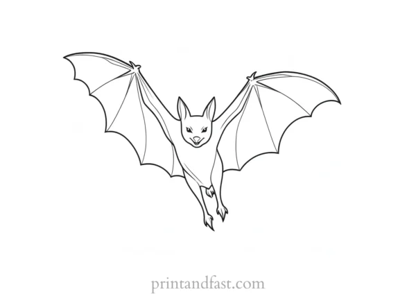 bat coloring page flying