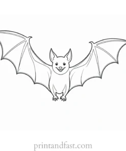 bat coloring page for kids