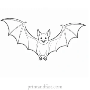 bat coloring page for kids