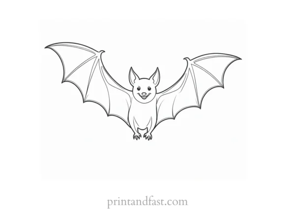 bat coloring page for kids