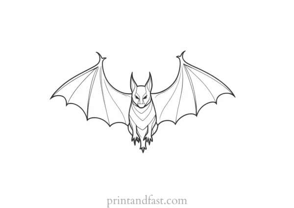 bat coloring page outline