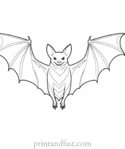 bat coloring page realistic