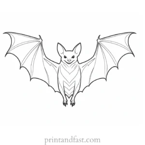 bat coloring page realistic