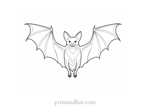 bat coloring page realistic