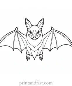 bat coloring page simple