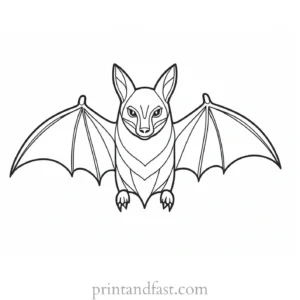 bat coloring page simple