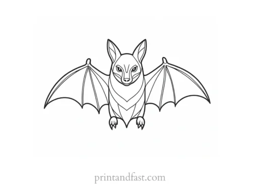 bat coloring page simple