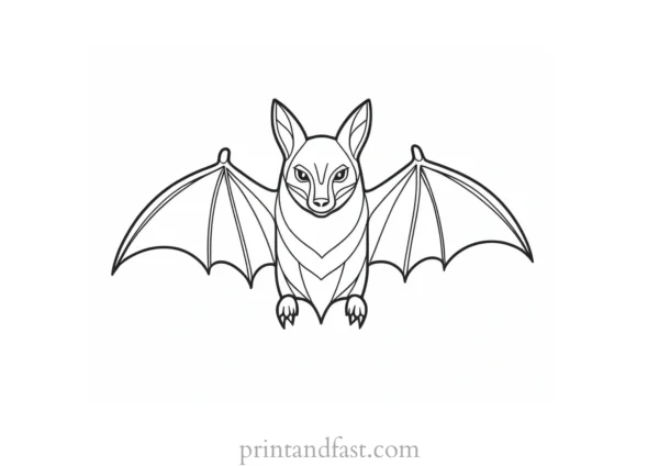 bat coloring page simple