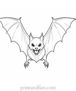 bat coloring page spooky