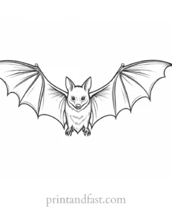 bat coloring page with wings