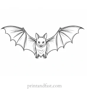 bat coloring page with wings