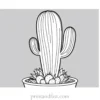 big Cactus Coloring Page