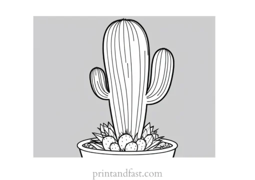 big Cactus Coloring Page