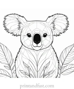 big Koala Coloring Page