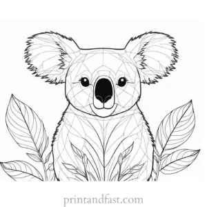 big Koala Coloring Page