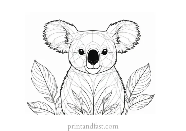 big Koala Coloring Page