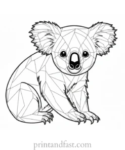 black and White Koala Coloring Page