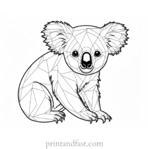 black and White Koala Coloring Page