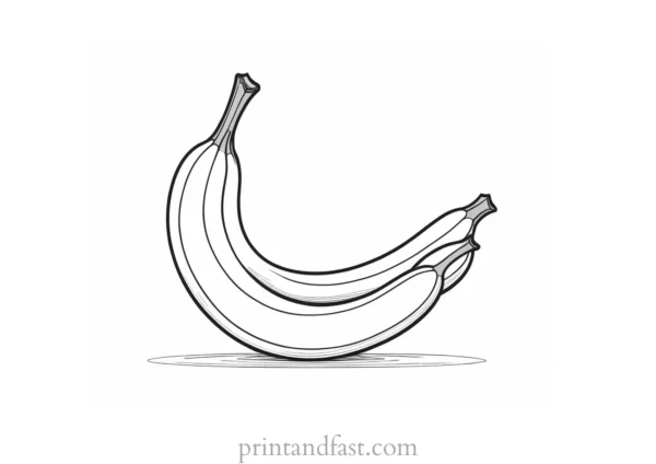 black and white banana coloring page