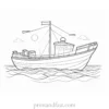 boat coloring page children