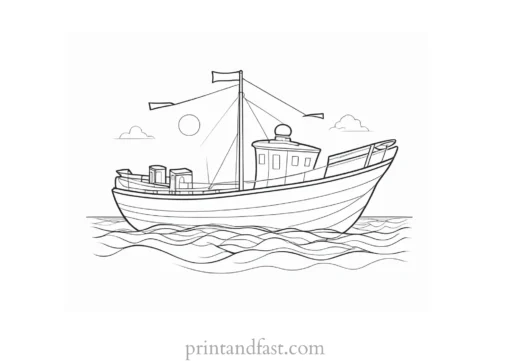 boat coloring page children