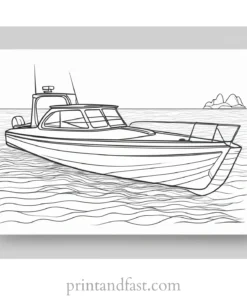 boat coloring page detailed