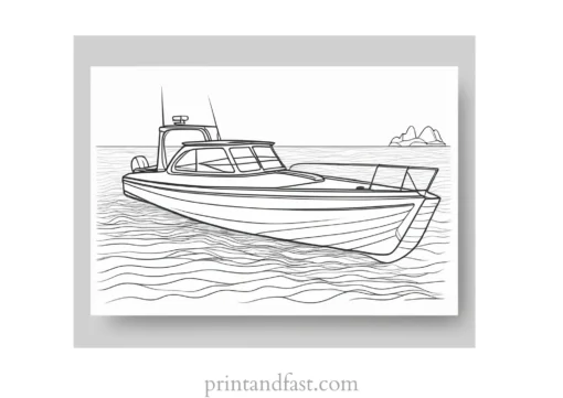 boat coloring page detailed