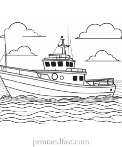 boat coloring page for beginners