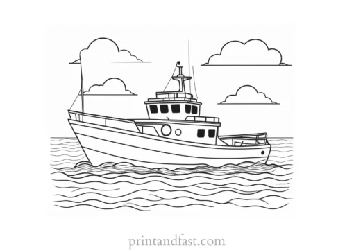 boat coloring page for beginners