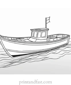 boat coloring page for experts