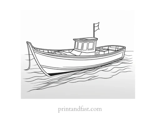 boat coloring page for