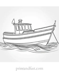 boat coloring page for kids