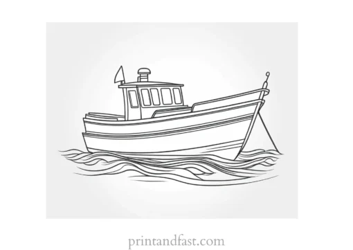 boat coloring page for kids