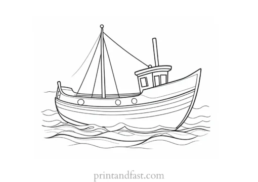 boat coloring page for kindergarteners