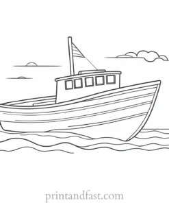 boat coloring page for preschoolers