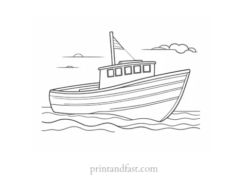 boat coloring page for preschoolers