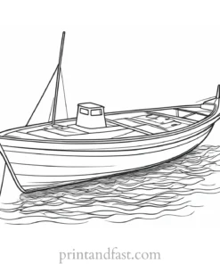 boat coloring page realistic