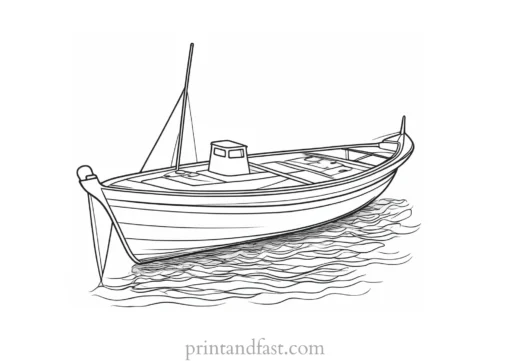 boat coloring page realistic