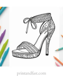 boho shoe coloring page