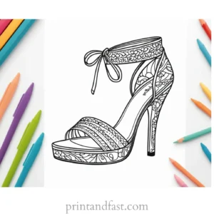 boho shoe coloring page