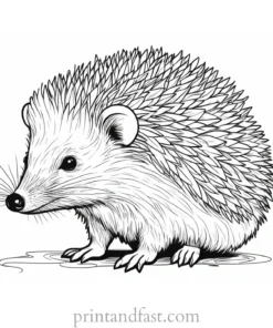 botanical hedgehog coloring page