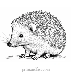 botanical hedgehog coloring page