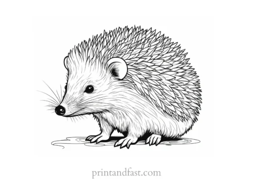 botanical hedgehog coloring page