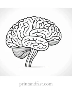 brain coloring page cartoon