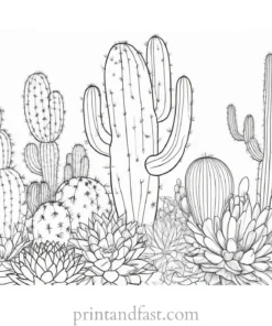 cactus Coloring Page for Adults